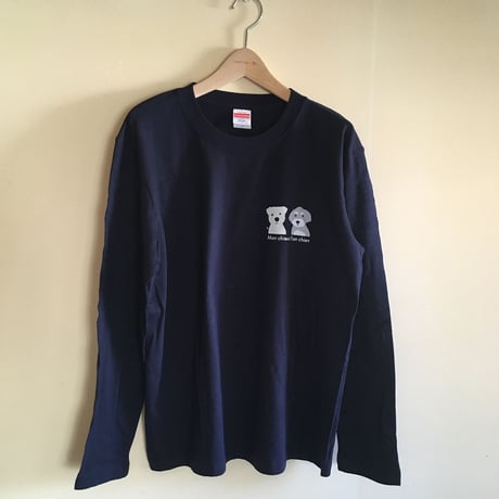 白ワンコ/フレンズ カラー長袖Tシャツ