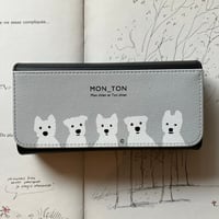 白わんこ５人 メガネケース