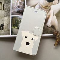 組み合わせ自由ワンコ2人組み手帳型スマホケース