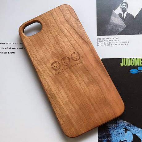 3人/チェリーウッド・ スマホケース　レーザー加工-iPhone用