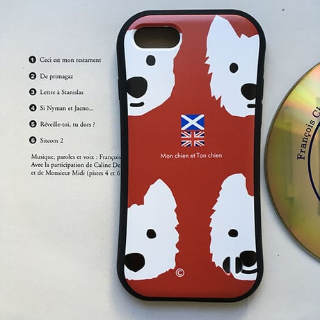 白ワンコグリップケース iPhone用