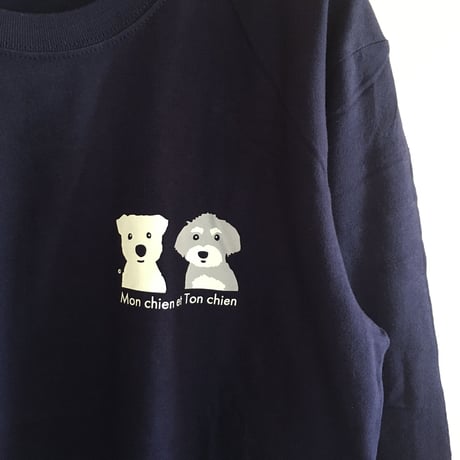 白ワンコ/フレンズ カラー長袖Tシャツ