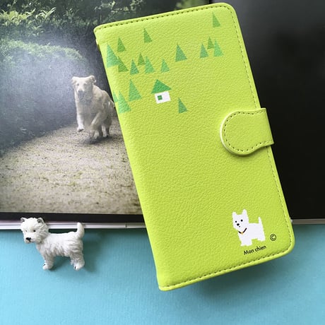 モンシアン 手帳型スマホケース LightGreen
