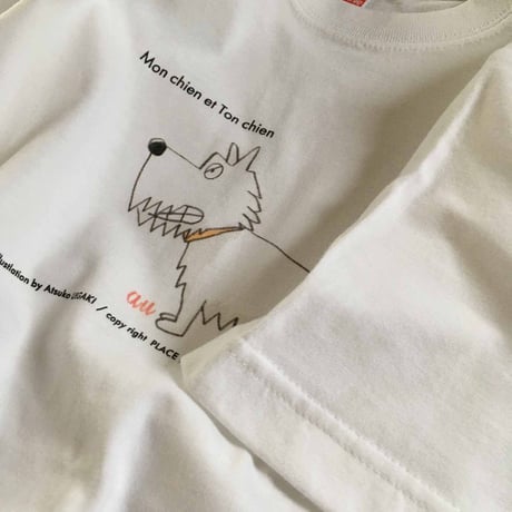 8周年SALE 白ワンコガウゥTシャツ　Men's&Ladies&Child