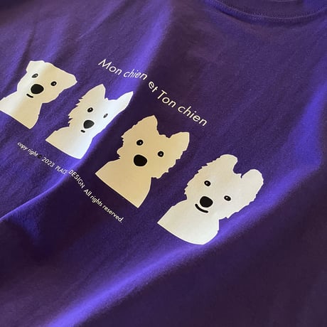 8周年SALE 4人の白ワンコTシャツ　Red合わせて52colors(完売の色もあります）