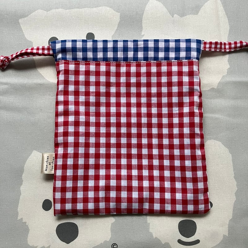 ギンガムチェックアレンジ オリジナル巾着袋-7 | MON_TON /Mon chien e