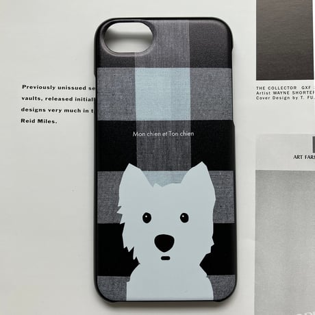 ギンガムチェック白わんこ スマホケースfor iPhone&Android