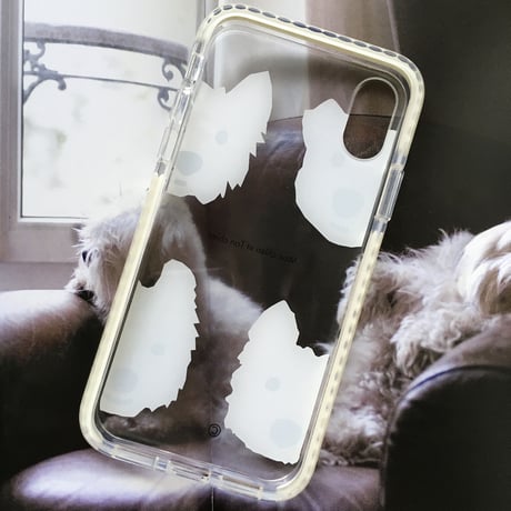白ワンコ・白クッションバンパーケースClear-for iPhone