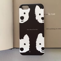 MON_TON 白ワンコBlack   -スマホケースfor iPhone 側面印刷