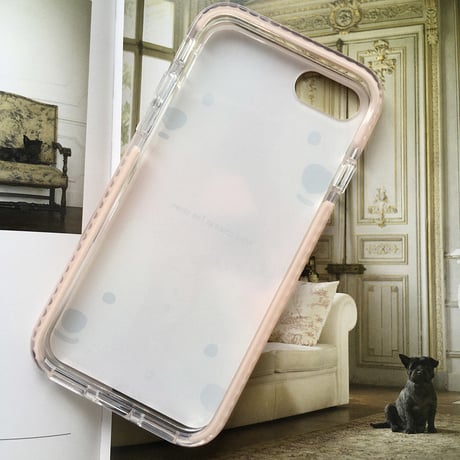 白ワンコ・PinkクッションバンパーケースPink-for iPhone
