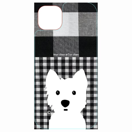 強化ガラス ギンガムチェック・スマホケース for iPhone