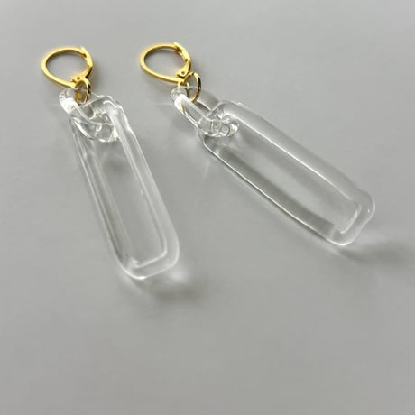 ◎予約◎Benjamin glass slim link chain pierce/earring ※10月下旬頃お届け予定