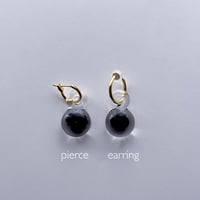 ◎予約◎Benjamin glass black flower hoop (pierce /earring)10月末頃お届け予定