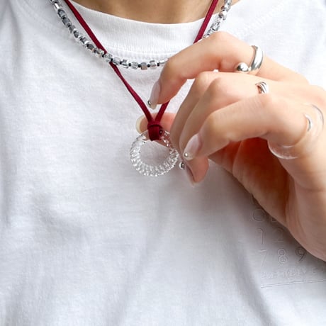 Benjamin glass twist ring necklace
