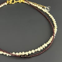 【限定１点】Layered Choker (ガーネット×淡水パール)