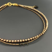 Coffee Time Layered Choker (ヘマタイト×淡水パール)