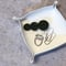 Leather accessory tray ( white × silver )