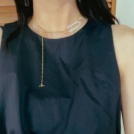 ◎予約◎Benjamin glass slim link chain necklace ※ 10月下旬頃お届け予定