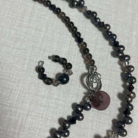G3【限定１点】『秘密の森』3way long necklace ＋　ear cuff