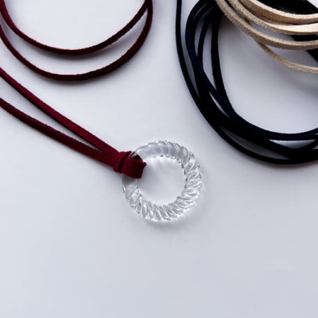 Benjamin glass twist ring necklace