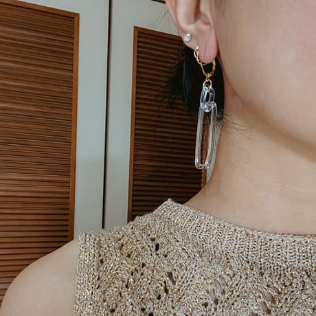 ◎予約◎Benjamin glass slim link chain pierce/earring ※10月下旬頃お届け予定