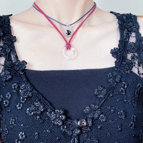Benjamin glass twist ring necklace