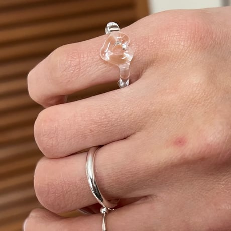 ◎予約◎Benjamin glass ring (circle/heart) ※ 10月下旬頃お届け予定