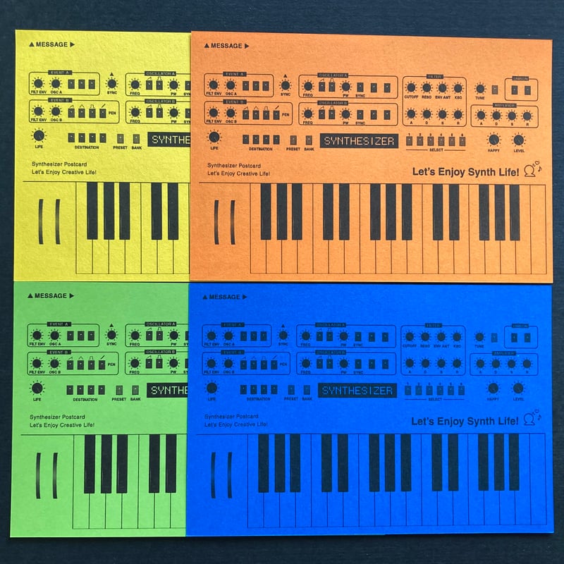 ポストカード】シンセサイザーポストカード4枚セット Vivid Tone ポストカード】シンセサイザーポストカード4枚セット Vivid Tone