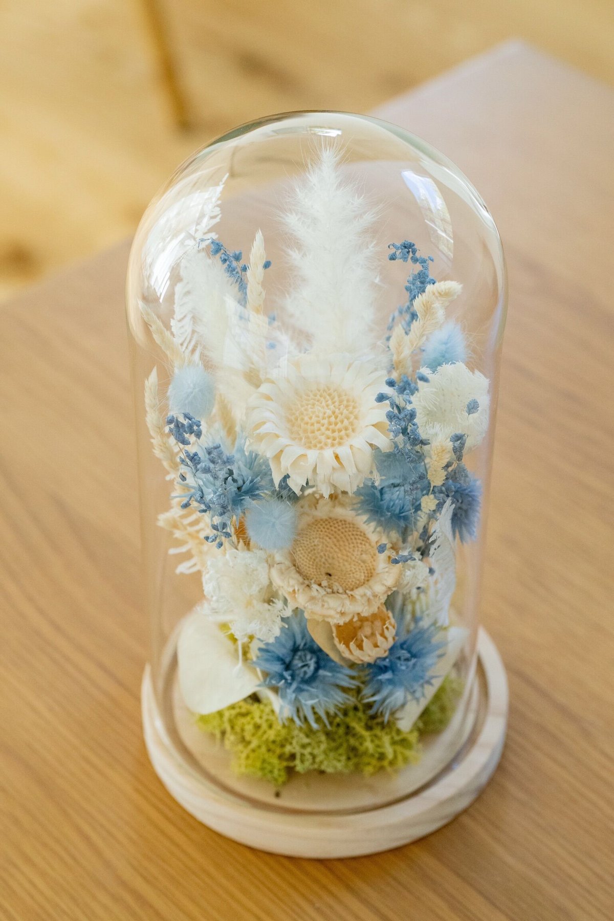 ガラスドーム ドライフラワーアレンジメント Blue | Juillet