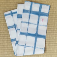 六尺褌 半巾 藍絞染 ムラ格子  ROKUSHAKU width1/2 INDIGO TIE-DYE CHECK