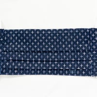 マスク 刺し子 紺 PLEATED MASK STITCH NAVY