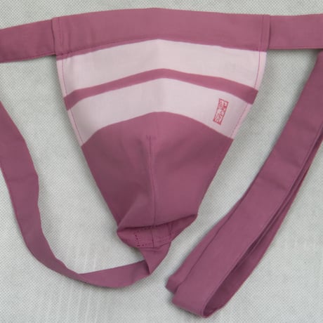 黒猫褌 絞染 二引両 紅梅  KURONEKO TIE-DYE DOUBLE-LINE PLUM RED