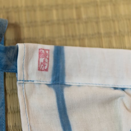 黒猫褌 藍絞染 ムラ格子  KURONEKO INDIGO TIE-DYE CHECK