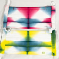 マスク 板締め絞り 筋交ひ PLEATED MASK TIE-DYE BIAS CHECK