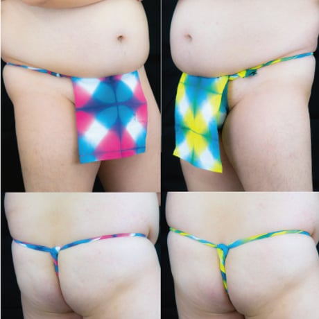 割褌 板締絞 筋交ひ  WARI TIE-DYE BIAS CHECK