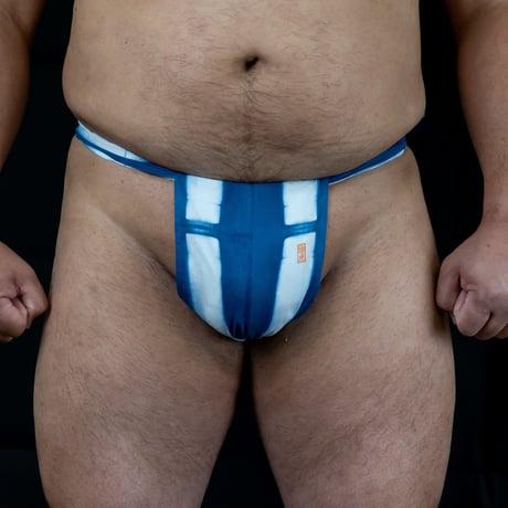 練虎褌 藍絞染 竹縞  NERITRA INDIGO TIE-DYE BAMBOO STRIPE