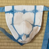 黒猫褌 藍絞染 ムラ格子  KURONEKO INDIGO TIE-DYE CHECK
