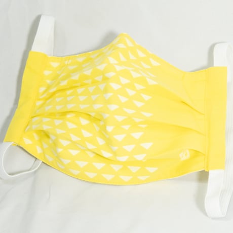 マスク 鱗紋 黄色 PLEATED MASK SCALE PATTERN YELLOW