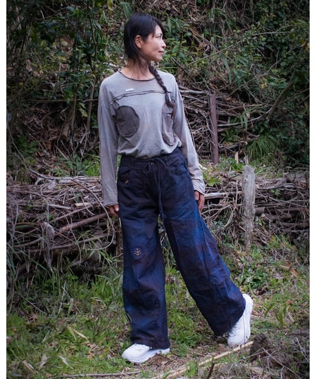 草木染め POT PANTS  茄紺 "Msize"   Vegetable-dyed POT PANTS, eggplant blue "Msize"
