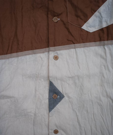 Bowling Shirt M size (Brown)