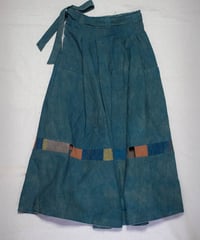 Vegetable Dyed Tucked Flared Skirt (Green Msize)