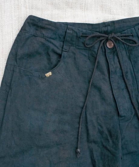 草木染め POT PANTS  灰青 "Lsize"