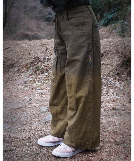 草木染め POT PANTS  黄 "Ssize"