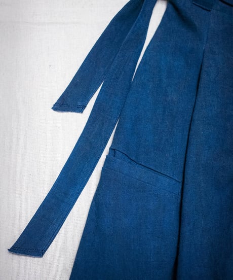 Vegetable Dyed Tucked Flared Skirt (Navy Msize)