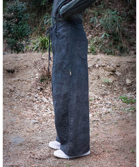 草木染め POT PANTS  灰青 "Ssize"