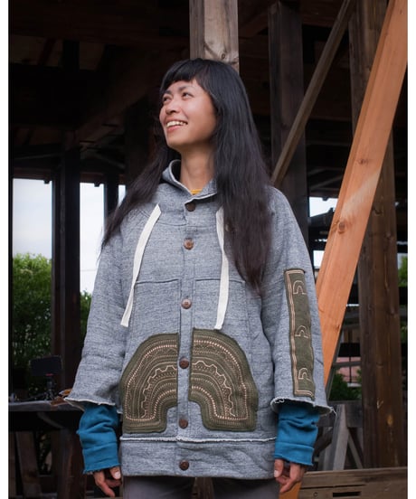 Rainbow hoodie Blue S . M