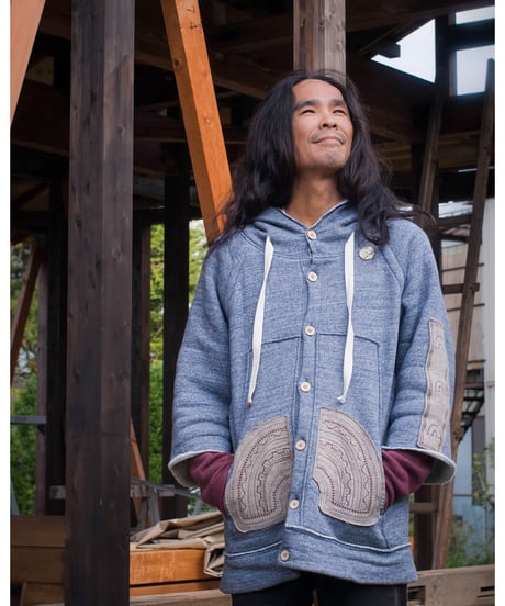 Rainbow hoodie Blue S . M