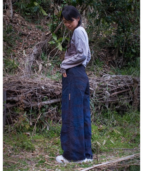 草木染め POT PANTS  茄紺 "Msize"   Vegetable-dyed POT PANTS, eggplant blue "Msize"
