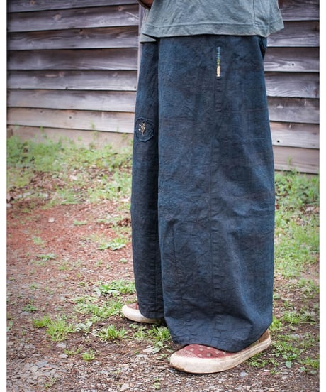 草木染め POT PANTS  灰青 "Lsize"