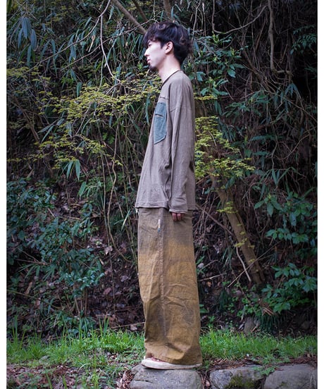 草木染め POT PANTS  黄 "XLsize"